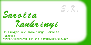 sarolta kankrinyi business card